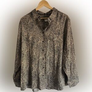Chico’s Leopard Print Button Up Blouse